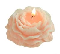 Zeroupshop Vela de soja esculpida en flor de peonía artesanal, adorno fragante de larga duración para banquetes de vacaciones, boda, recuerdo, decoración del hogar, morado y verde (rosa)