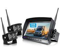 ZEROXCLUB Sistema de cámara de respaldo inalámbrico digital para RV/camión/remolque/furgoneta/autobús, sin interferencias, visión nocturna, monitor LCD HD de 7 pulgadas, cámara de visión trasera impermeable IP69 con función de grabación (HW02)