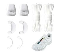 Zerquell 1 Pares Cordones Finos de 1,5 mm para Zapatos de Esquí Salomon Speedcross, Cordones Sin Atar, Sistema de Cierre Rápido, Unisex, para zapatos deportivos y de Exterior (Blanco)