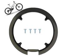 Zerquell Cubierta Protectora de Cadena de Bicicleta, para Cadenas de 42/44 T, Protector de Plato de Bicicleta de Montaña con 4 Tornillos, Anillo Protector De Cadena Universal De 4 Orificios (Negro)