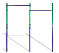 ZERRO Barra Fija Doble de dominadas para Exteriores 150kg, Barra calistenia para Entrenamiento Muscular, Pull Up Mate Ajustable en Altura en Verde-Azul