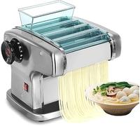 Zertylre Máquina de pasta eléctrica de 135 W, de acero inoxidable, para hacer espaguetis y lasaña, con 3 anchos de hoja (2,5 mm, 4 mm y 9 mm) y 9 grosores de pasta variables (0,5 mm)