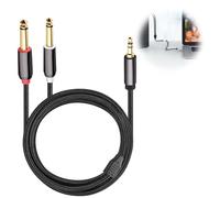 Zescyha Cable 3.5 a Doble 6.35 mm, Cable Divisor Audio 3.5mm TRS a 2 x 6.35mm TS, Divisor Mono Y Jack Estéreo a Doble Jack Mono, Compatible con PC, Laptop, Mezclador, Amplificador, Home Studio, 1.8M