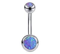 ZeSen Jewelry 14g Ópalo de Fuego Anillos de Ombligo 316l Acero Inoxidable quirúrgico Ombligo Anillo del Ombligo Joyas del Cuerpo Piercing (Lavanda)