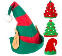 ZesGlyxyr 1 Piezas Gorros de Navidad, Gorro de Navidad Elfo, Unisex Sombrero Duende, Divertidos Accesorios Disfraces Fiesta Navidads Regalo, Adecuado para, Patio, Fiesta Al Aire Libre (Verde)