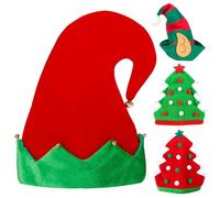 ZesGlyxyr 1 Piezas Gorros de Navidad, Gorro de Navidad Elfo, Unisex Sombrero Duende, Divertidos Accesorios Disfraces Fiesta Navidads Regalo, Adecuado para, Patio, Fiesta Al Aire Libre (Rojo)