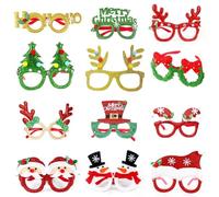 ZesGlyxyr 12 Piezas Gafas de Navidad, Gafas Fiesta con Purpurina Navideña, Eyeglass Navidad de Novedad Decoración Fiesta Navidads para Niños, Adolescentes, Adultos y Ancianos D