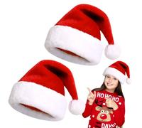 ZesGlyxyr 2pcs Gorro Navidad Niños, Sombrero Rojo de Santa, Peluche de Lujo Gorro de Papá Noel Gorros Santa Claus Adornos Navidad Navideña, para Fiesta