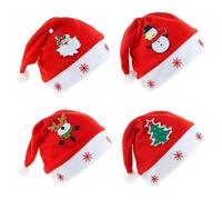 ZesGlyxyr 4PCS Gorro Navidad, Gorro de Papá Noel, Peluche de Lujo Gorros de Papá Noel Gorros Santa Claus Adornos Navidads Navideña para Fiesta