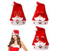 ZesGlyxyr Gorro Navidad, Peluche de Lujo Gorro de Papá Noel Gorros Santa Claus Adornos Navidads Navideña -3PCS