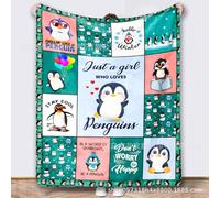 ZesGlyxyr Manta romántica Pingüino Suave, cumpleaños, Boda, Regalos de Novia Novio, Regalos para Marido, Esposa, Hombres y Mujeres, Adorable Manta práctica de Amor-C