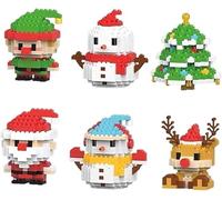 ZesGlyxyr Santa Claus Blocks Set, New Christmas Building Blocks Theme Decor, Mini Building Figures, DIY Stocking Stuffers Christmas Tree, Xmas Birthday Gifts, Party Favors