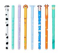 ZesGlyxyr Set de 8 Bolígrafos de Gel Borrables, Bolígrafos De Gel Borrables con Tinta,Diseños Divertidos y Coloridos con Formas Animales Plumas gel borrables,Excelente para Tomar Apuntes