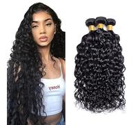 Zeslaerr 28 28 28 Inch Water Wave Natural Hair Extensions Human Hair Bundles Sew in Bundles Human Hair Extensiones Cabello Humano Hair Natural Black Unprocessed Virgin Minimal Smell Low Tangle