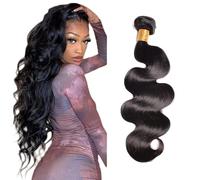 Zeslaerr Body Wave Natural Hair Extensions Human Hair Bundles Sew in Bundles Human Hair Extensiones Cabello Humano Hair Black Unprocessed Virgin Minimal Smell Low Tangle 1 Bundle 22 Pulgada