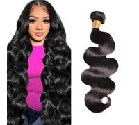 Zeslaerr Body Wave Natural Hair Extensions Human Hair Bundles Sew in Bundles Human Hair Extensiones Cabello Humano Hair Black Unprocessed Virgin Minimal Smell Low Tangle 1 Bundle 28 Inch