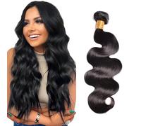 Zeslaerr Body Wave Natural Hair Extensions Human Hair Bundles Sew in Bundles Human Hair Extensiones Cabello Humano Hair Black Unprocessed Virgin Minimal Smell Low Tangle 1 Bundle 26 Pulgada
