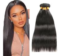 Zeslaerr Human Hair Bundles Straight Extension 1B Natural Black Color Brazilian Virgin Hair Extension Minimal Shedding Unprocessed 28 28 28 Inch