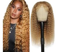 Zeslaerr Human Hair Wig 5x5 Glueless Lace Frontal Deep Wave peluca Unprocessed Brazilian Virgin Hair Pre Plucked Baby Hair #27 Honey Brown Minimal Tangle For Women 22 Inch