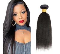 Zeslaerr Yaki Straight Human Hair Bundles 12A Grade Brazilian Virgin No Smell No Tangle Hair Eatension Bundles 1B Natural Black Color Real Human Hair 1 Bundle 100g 32 Inch