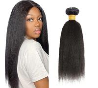 Zeslaerr Yaki Straight Natural Hair Extensions Human Hair Bundles Sew in Bundles Human Hair Extensiones Cabello Humano Hair Black Unprocessed Virgin Minimal Smell Low Tangle 1 Bundle 18 Inch