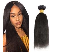 Zeslaerr Yaki Straight Natural Hair Extensions Human Hair Bundles Sew in Bundles Human Hair Extensiones Cabello Humano Hair Black Unprocessed Virgin Minimal Smell Low Tangle 1 Bundle 20 Pulgada