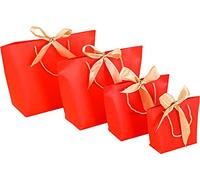 ZESLIV 10 bolsas de papel, bolsas de regalo, bolsas de transporte, bolsas de papel con lazo, bolsas de papel con asa, bolsas de caramelos para envolver regalos