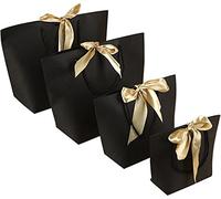 ZESLIV 10 bolsas de papel, bolsas de regalo, bolsas de transporte, bolsas de papel con lazo, bolsas de papel con asa, bolsas de caramelos para envolver regalos