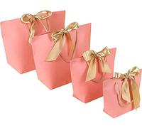 ZESLIV 10 bolsas de papel, bolsas de regalo, bolsas de transporte, bolsas de papel con lazo, bolsas de papel con asa, bolsas de caramelos para envolver regalos