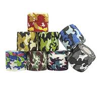 ZESLIV 10 rollos de cinta de camuflaje autoadhesiva, 5 cm x 4,5 m, cinta de camuflaje, vendaje autoadhesivo, vendaje para dedos, vendaje elástico