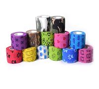 ZESLIV 10 rollos de vendaje cohesivo autoadhesivo rojo, 5 cm x 4,5 m, vendaje rápido, vendaje elástico para mascotas, perros y niños