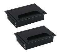 ZESLIV 2 pasacables de aleación de aluminio para escritorio, pasacables rectangular, 80 x 120 mm, con junta de cepillo de aluminio para mesa