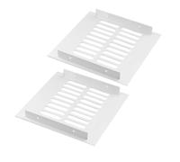 ZESLIV 2 piezas de rejilla de ventilación, rejilla de ventilación blanca de aluminio para extracción de aire para armario de cocina, zapatero y armario, 150 x 150 mm