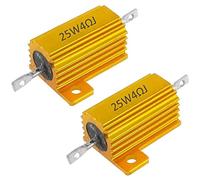 ZESLIV 2 resistencias de alambre de 25 W y 4 ohmios en carcasa de aluminio