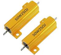 ZESLIV 2 resistencias de alambre de 50 W y 25 ohmios en carcasa de aluminio