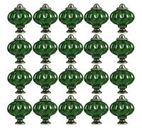 ZESLIV 20 perillas de gabinete de 33 mm de color verde oscuro calabaza cerámica perillas coloridas para muebles con tornillos para armario, armario, cajón, hogar, oficina, dormitorio de los niños