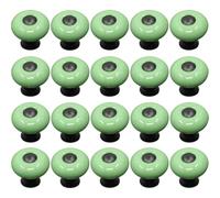 ZESLIV 20 pomos de armario para cajonera, 26 mm, color verde, de cerámica, para cajones y muebles, para habitación infantil