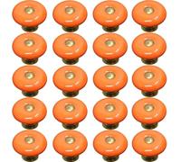 ZESLIV 20 pomos de armario para cómoda, 32 mm, color naranja, para muebles de cerámica, estilo antiguo, para habitación infantil