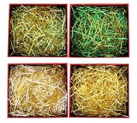 ZESLIV 200 gramos de papel triturado, papel de rafia, línea dorada, confeti para cajas de regalo, manualidades, cesta de Pascua