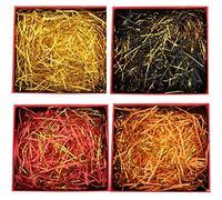 ZESLIV 200 gramos de papel triturado, papel de rafia, línea dorada, confeti para cajas de regalo, manualidades, cesta de Pascua