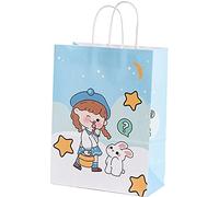 ZESLIV 30 bolsas de papel de estraza, bolsas de regalo, bolsas de transporte, bolsas de papel con lazo, bolsas de papel con asa, bolsas de caramelos para envolver regalos