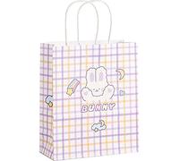 ZESLIV 30 bolsas de papel de estraza, bolsas de regalo, bolsas de transporte, bolsas de papel con lazo, bolsas de papel con asa, bolsas de caramelos para envolver regalos