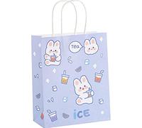 ZESLIV 30 bolsas de papel de estraza, bolsas de regalo, bolsas de transporte, bolsas de papel con lazo, bolsas de papel con asa, bolsas de caramelos para envolver regalos