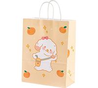 ZESLIV 30 bolsas de papel de estraza, bolsas de regalo, bolsas de transporte, bolsas de papel con lazo, bolsas de papel con asa, bolsas de caramelos para envolver regalos