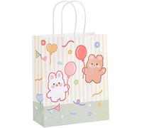 ZESLIV 30 bolsas de papel de estraza, bolsas de regalo, bolsas de transporte, bolsas de papel con lazo, bolsas de papel con asa, bolsas de caramelos para envolver regalos