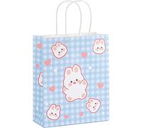 ZESLIV 30 bolsas de papel de estraza, bolsas de regalo, bolsas de transporte, bolsas de papel con lazo, bolsas de papel con asa, bolsas de caramelos para envolver regalos