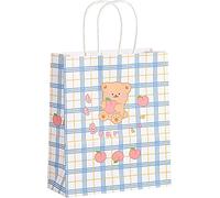 ZESLIV 30 bolsas de papel de estraza, bolsas de regalo, bolsas de transporte, bolsas de papel con lazo, bolsas de papel con asa, bolsas de caramelos para envolver regalos