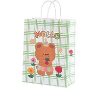 ZESLIV 30 bolsas de papel de estraza, bolsas de regalo, bolsas de transporte, bolsas de papel con lazo, bolsas de papel con asa, bolsas de caramelos para envolver regalos