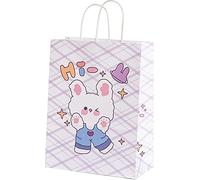 ZESLIV 30 bolsas de papel de estraza, bolsas de regalo, bolsas de transporte, bolsas de papel con lazo, bolsas de papel con asa, bolsas de caramelos para envolver regalos