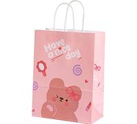 ZESLIV 30 bolsas de papel de estraza, bolsas de regalo, bolsas de transporte, bolsas de papel con lazo, bolsas de papel con asa, bolsas de caramelos para envolver regalos